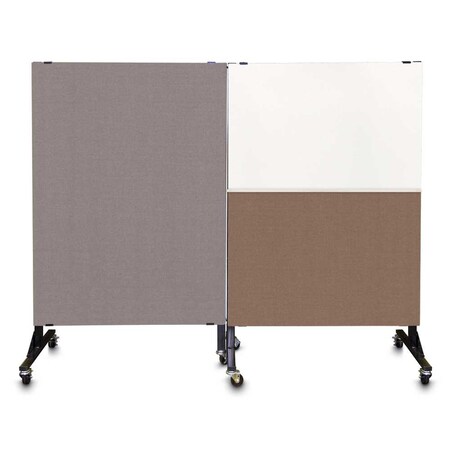United Visual Products Sliding Door Indoor Enclosed Corkboard, 4 UV9001ACS4824-BLACK-CORK